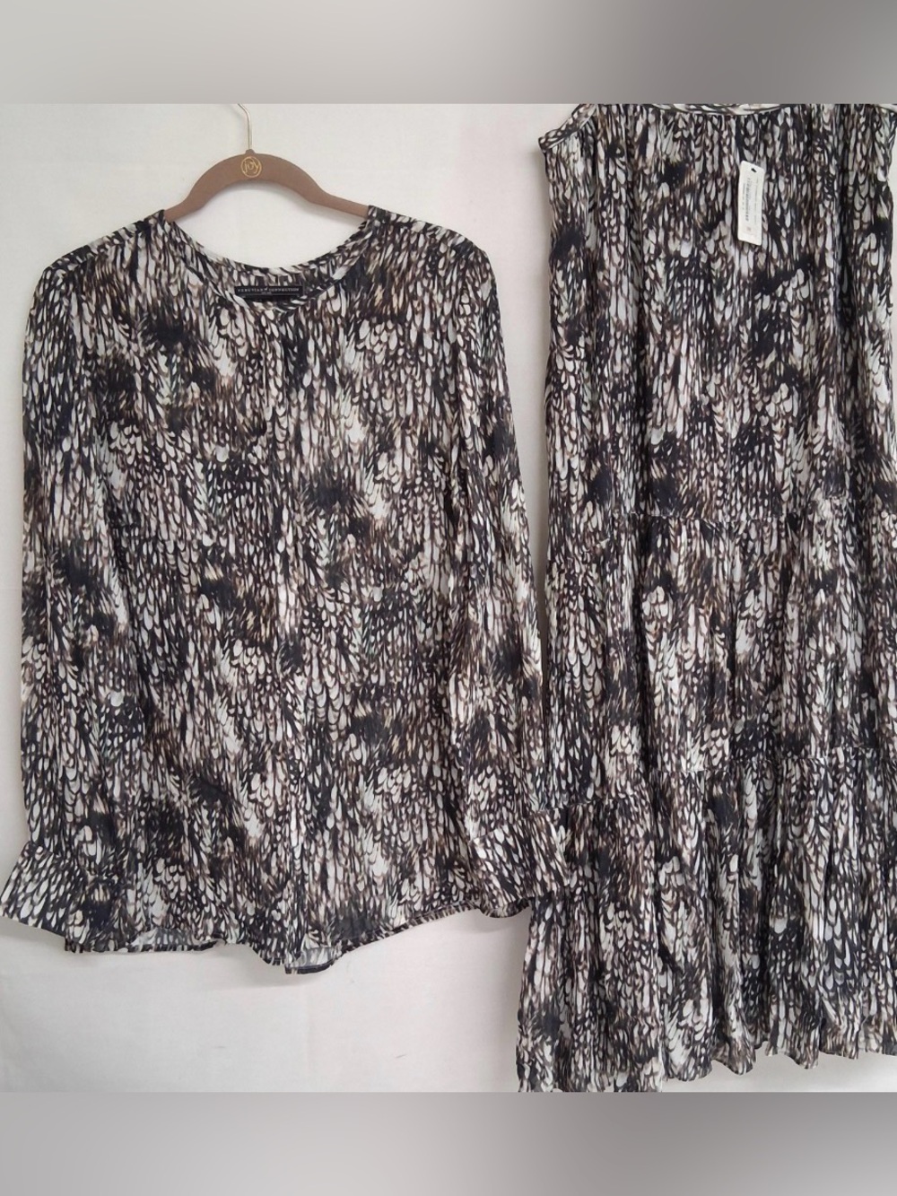 * Peruvian Connection Plumage Maxi Skirt & Blouse SZ Medium & 10 *